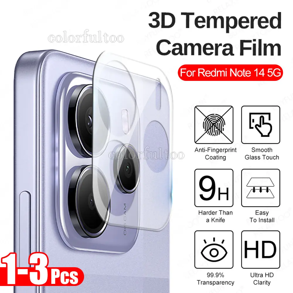 Phim Bảo Vệ Camera, Dành Cho Redmi Note 14 5G, Xiaomi Redmi Note 14 Pro Plus, 14Pro +, Note14 4G 5G, 2024, 3D Cong, HD Bao Phủ Toàn Bộ, Bảo Vệ Màn Hình Kính Cường Lực Camera Phim Ống Kính Sau