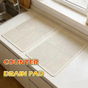 BITCBae 30*40/40*50cm alas pengering piring serap air Terbuat dari tanah diatom alami premium Alas pengering untuk peralatan makan