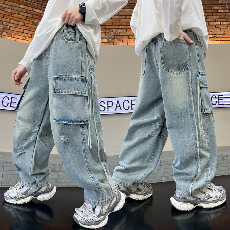  20-60kg Quần Jean túi hộp thời trang dành cho bé Trai phong cách Hàn Quốc quần  dsq 