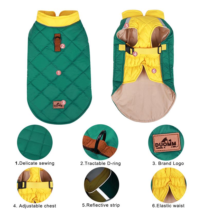 Product Introduction of Quần Áo Thú Cưng Cho Chó Lớn, Áo Khoác Chống Thấm Nước, Áo Vest Mùa Đông Ấm Áp Cho Chó Con, Áo Khoác Perros Cho Chó Bull Pháp, Linh Vật 9