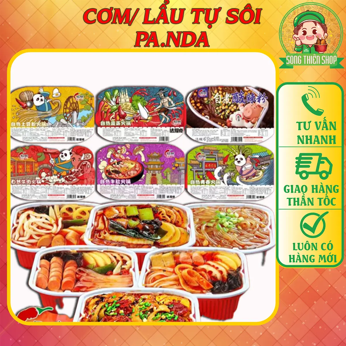 Lẩu tự sôi Pa.nda full toping (có mã lẩu Hai.di.lao nhiều lựa chọn)