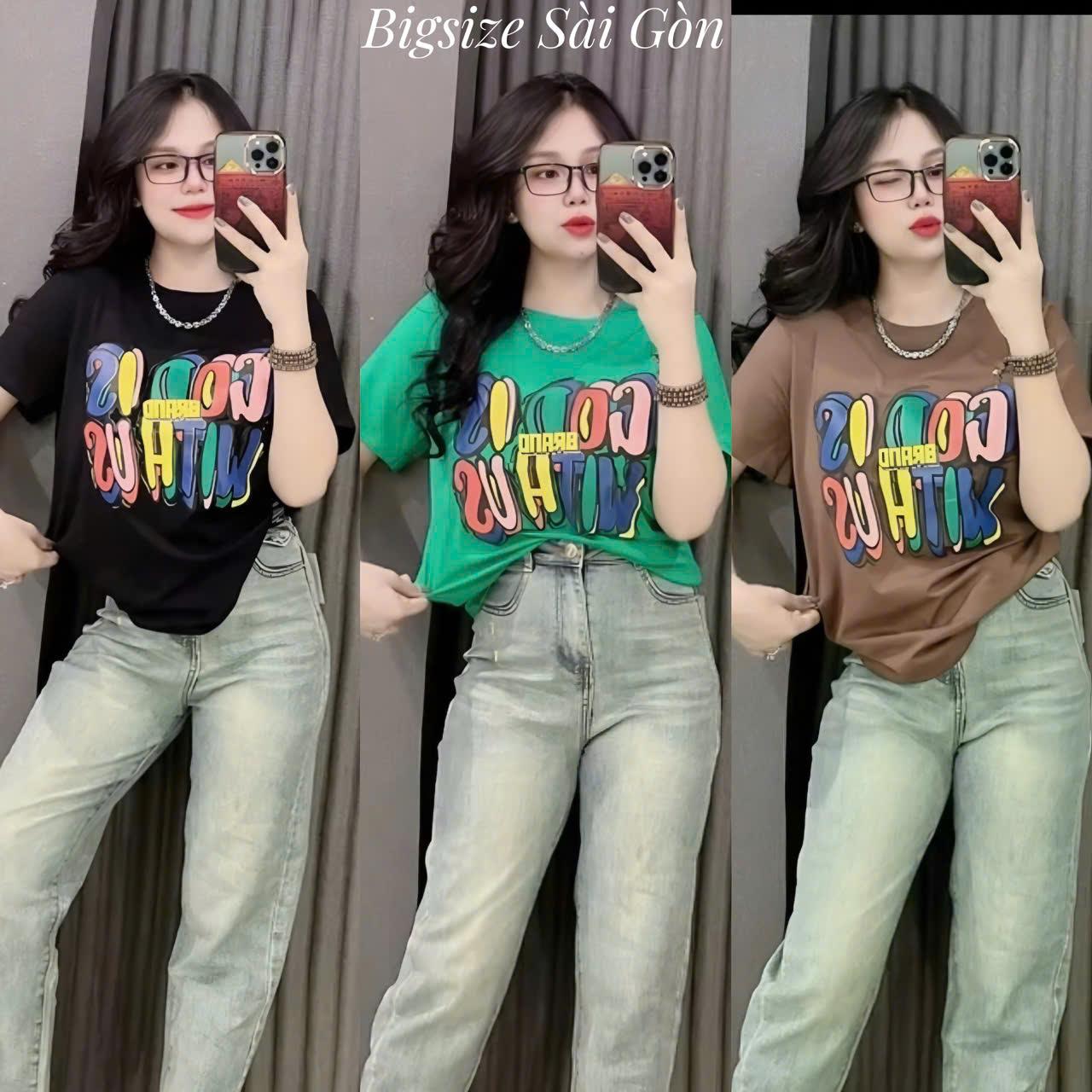Áo Thun Nữ Cổ Tròn In Hình Vải Thun Tăm Mềm 45 - 90Kg Có Bigsize Sài Gòn Top Women - B.1494