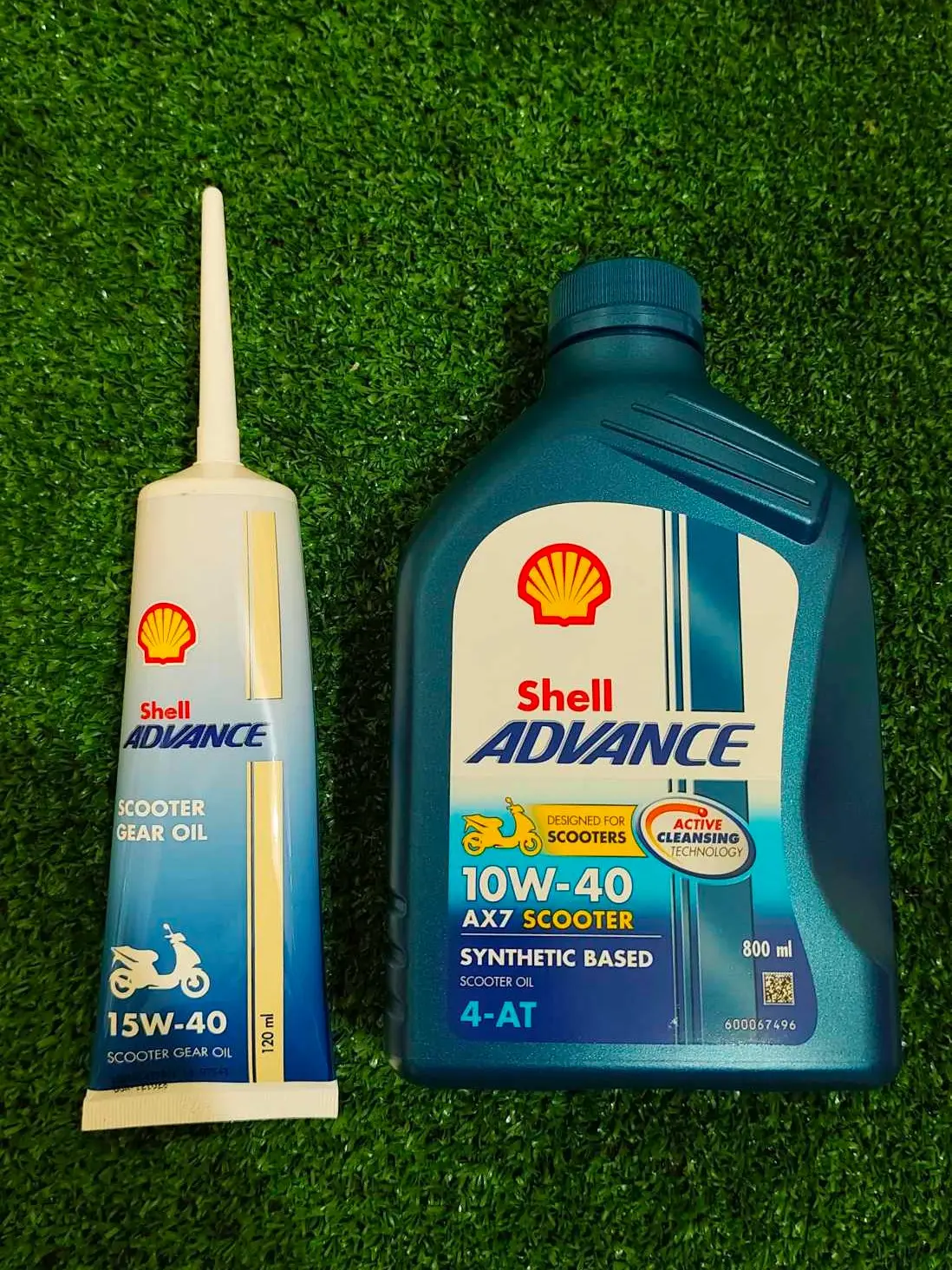 SHELL ADVANCE AX7 SCOOTER 800ml + GEAR OIL 120ml