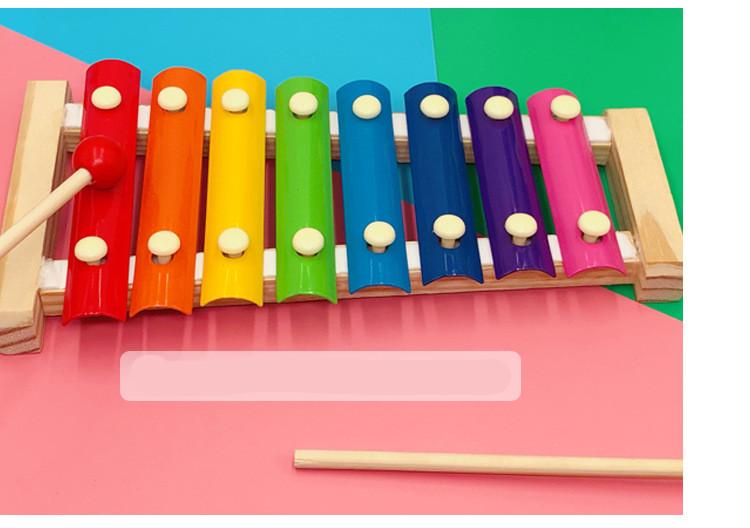 Product Introduction of 【Free Sheet Music】8 Keys Children's Solid Mahogany Xylophone Compact Size Glockenspiel Colorful Aluminum Plate Piano 18