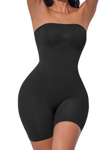 Women's Solid Color Tube Romper, High Stretch Seamless  Romper, Tummy Control Butt Lifting Shaper, Ladies Shapewear for Summer, Womenswear
