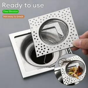 【COD】 Saringan kamar mandi stainless anti karat / saringan got pembuangan kamar mandi model segi