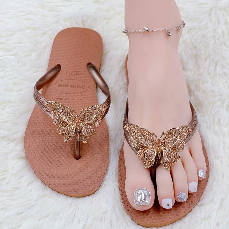 DÉP NỮ HAVAIANAS - SLIM TRƠN ĐÍNH BUOM 2 TẦNG ( THU HƯỜNG ) DéP GiàY Shoes Nhung Caro