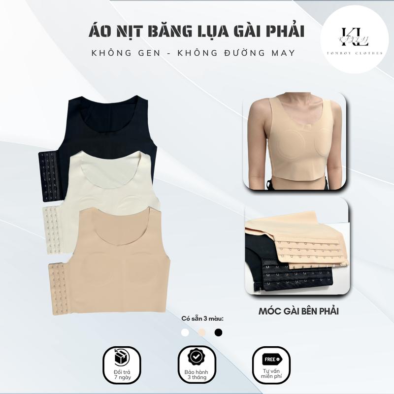 [Áo Nịt Tomboy] Áo Nịt Băng Lụa GÀI PHẢI Cải Tiến Không Gen - Không Đường May - Không Viền Cho Tomboy, Sb Và Trans