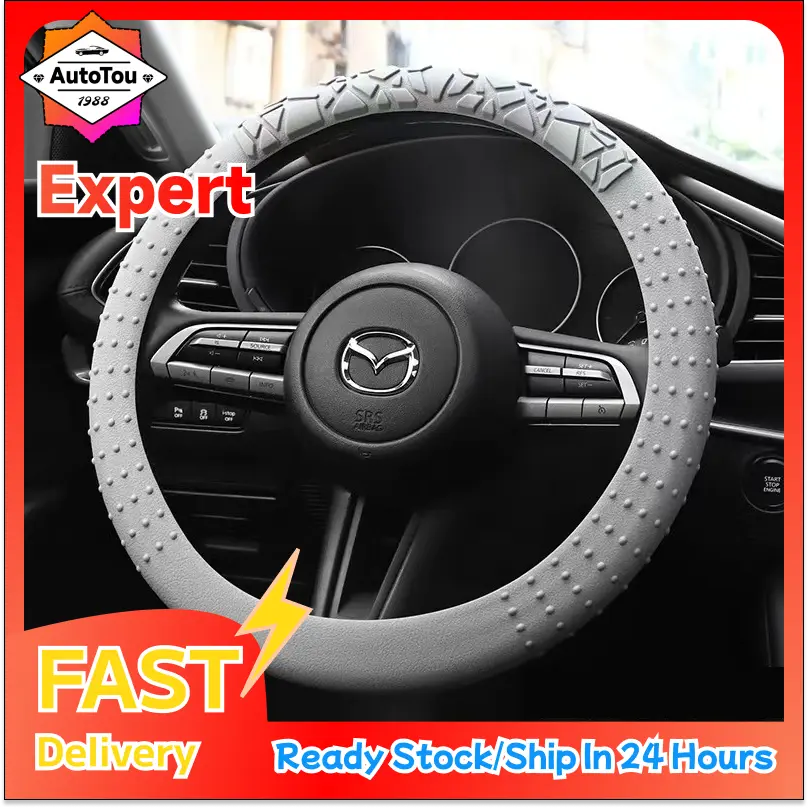 Universal Silicone Car Steering Wheel Cover - Enhanced Grip, Anti-slip, Thick and Flexible Comfortable and Universal Silicone Steering Wheel Cover - Slip-proof, Flexible, and Thick