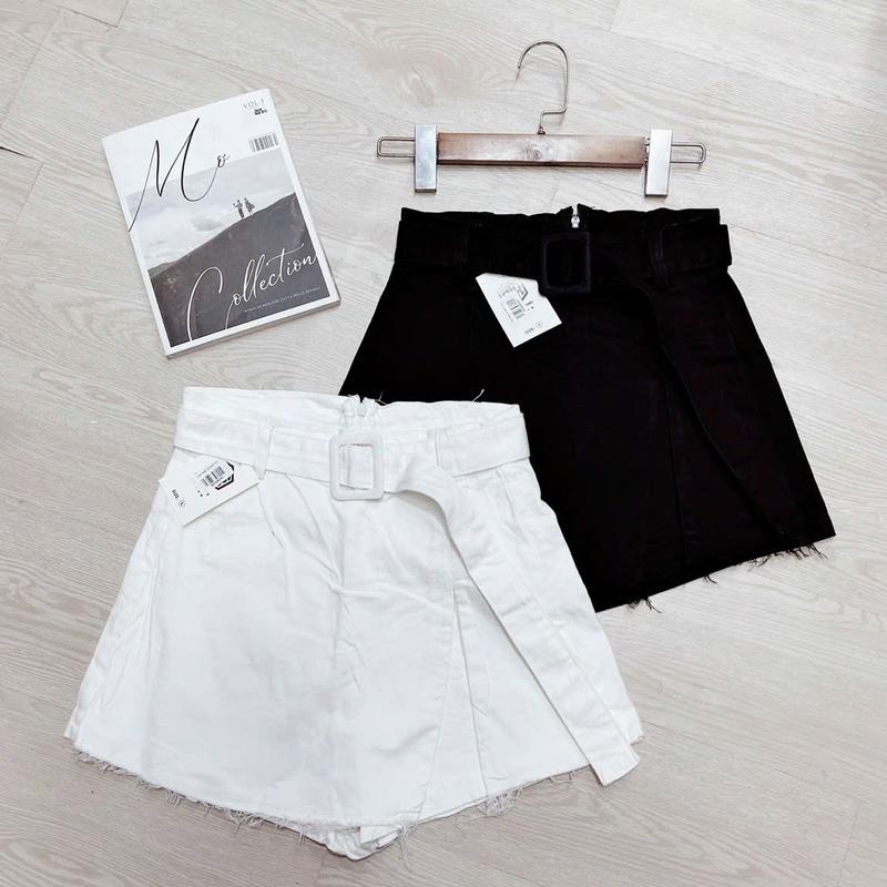 Chân váy kaki xẻ kèm nịt 3