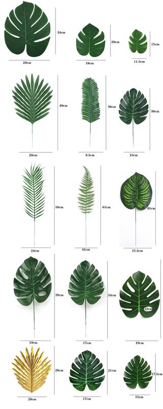 Product Introduction of Artificial Monstera Leaf Hawaiian Party Simulation Plant Wedding Balloon Decoration Tropical Leaves 0