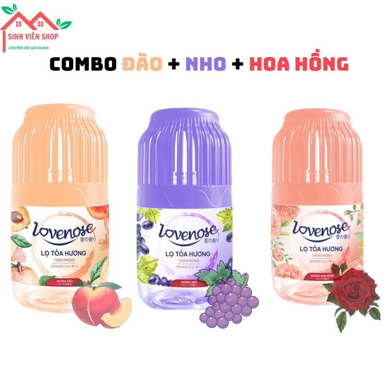  Lọ tỏa hương Lovenose để thơm phòng mẫu mới dung tích 180 ml nước hoa thơm phòng khử mùi hương đào nho biển vani oải hương hoa hồng thơm lâu tới 45 ngày 