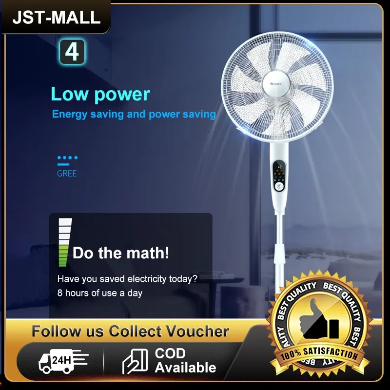 【tonyslamp 5 years warranty】16 Inch New Generation 5 Fan Blade Solar Fan 12000mAH Rechargeable Stand SilentUltra Long Battery Life Outdoor Mobile Power Usb