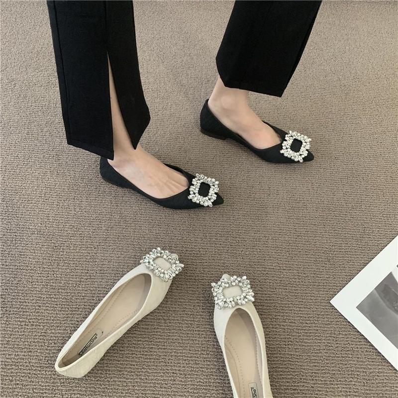 Product Introduction of Giày Đế Bằng Mũi Nhọn Đế Mềm, Hàng Mới Về Mùa Lò Xo Và Mùa Thu, Dành Cho Nữ, Thời Trang, Giày Lười Dễ Phối Đồ Nông, Phong Cách Thanh Lịch, Giày Nhẹ Nhàng 8