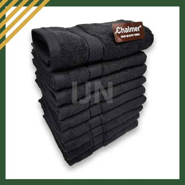 Chalmer Handuk Salon Hitam Black Tebal 35x80 Handuk Salon Lusinan Handuk Salon Murah - IJN PLAZA Towel 0