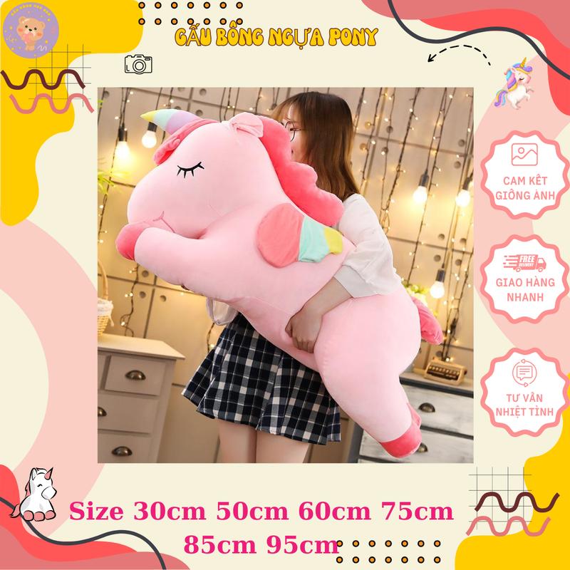  Gấu bông ngựa pony vải nhung mịn co dãn 4 chiều hàng cao cấp Thú Nhồi Bông Thú Bông Toy 