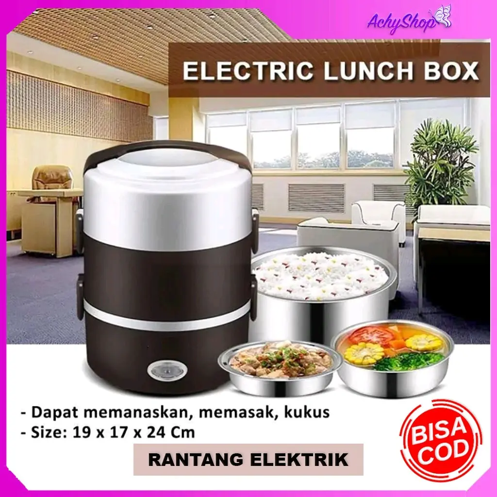 Elektrik lunch box 3 susun & 4 susun/pemanas makanan elektrik portable