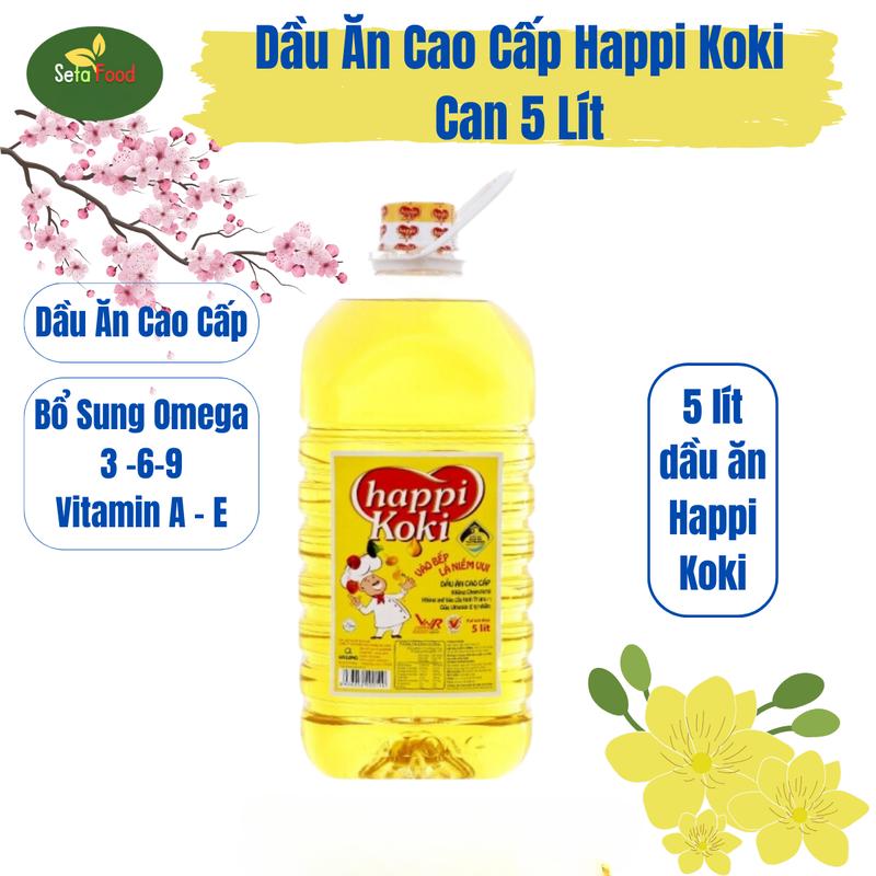 Dầu Ăn Happi Koki 1 Can x 5 Lít Chính Hãng Công Ty An Long