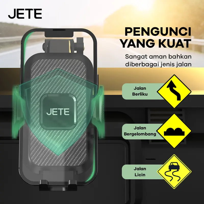 JETE H10B Suction Cup Holder HP Dashboard Mobil Kaca Depan Universal 270° View Angle Metal Smartphone Car 5
