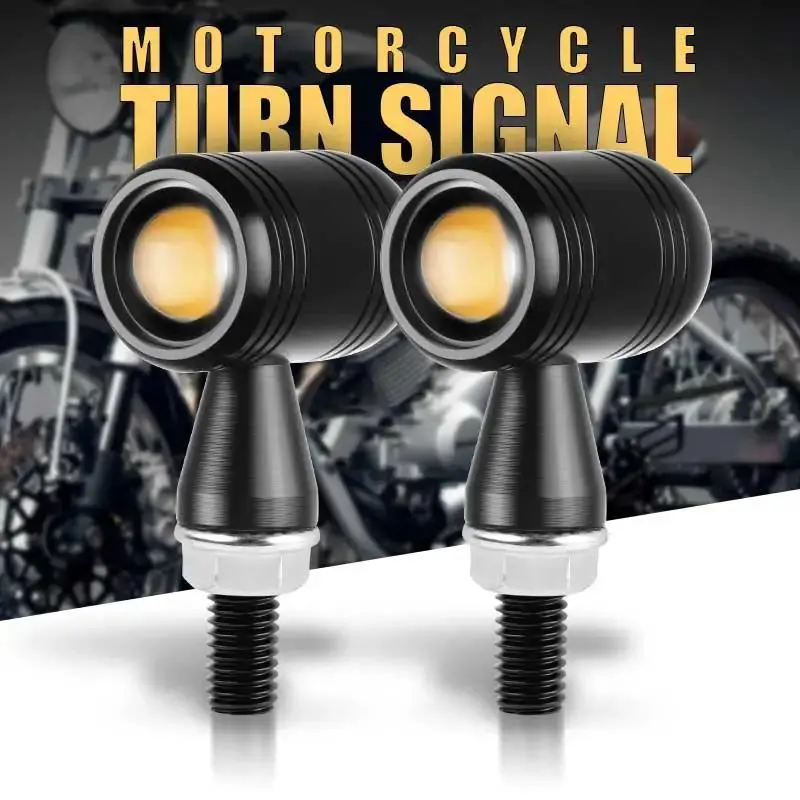 Motorcycle Led Turn Signal Light Blinker Mini Bullet Moto Amber Flashing Light Indicator Led Signal Lamp for Cafe Racer for Honda 12V