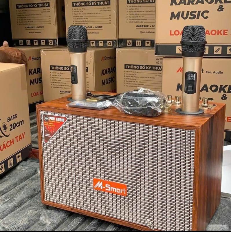   9 NÚT CHỈNH  Loa kéo AT-T9 SUPPER 300W bass 20 cm kèm 2 micro không dây hát karaoke di động 