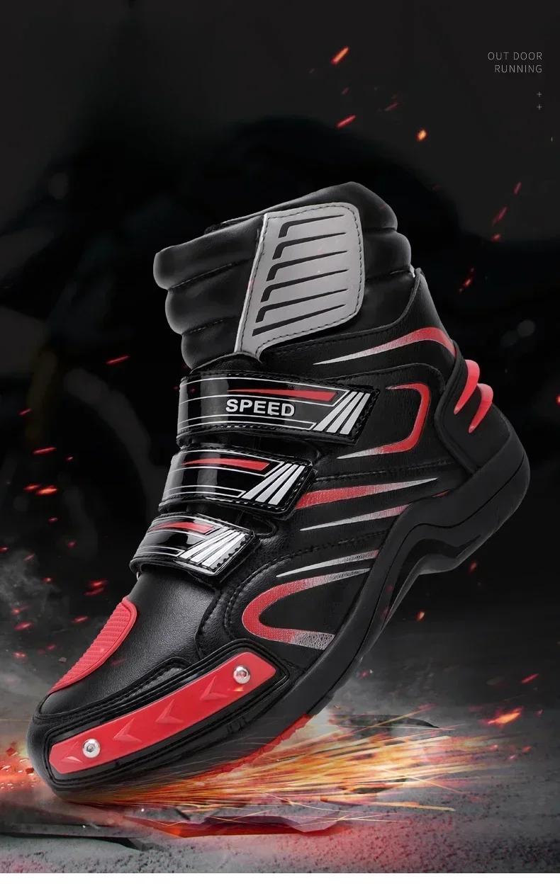 Product Introduction of 2025 Men Women Motorcycle Boots Microfiber Leather Motorbike Riding Anticollision Ankle Protective Shoes Moto Racing Short Boots 11