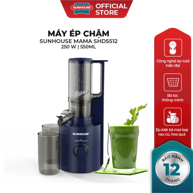 Máy ép chậm Sunhouse SHD5512 ,hàng chính hãng| Công suất lớn 250W | Công nghệ lưới lọc PUREMAX | Ép kiệt bã | Tự ngắt khi đủ nhiệt Xay Sinh Tố