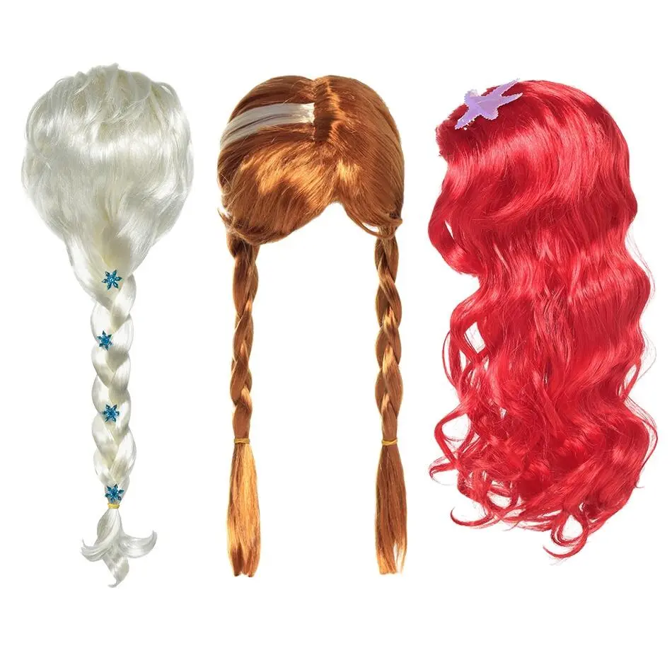 Tóc Giả Nhập Vai, Công Chúa Elsa Anna Frozen Ariel, Phụ Kiện Cô Gái Halloween Wig