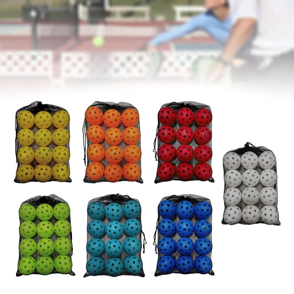 Bóng Pickleball, 12 Cái, 74Mm, Phụ Kiện, Thích Hợp Chơi Trong Nhà Và Ngoài Trời, Cho Giải Đua Xe Chơi