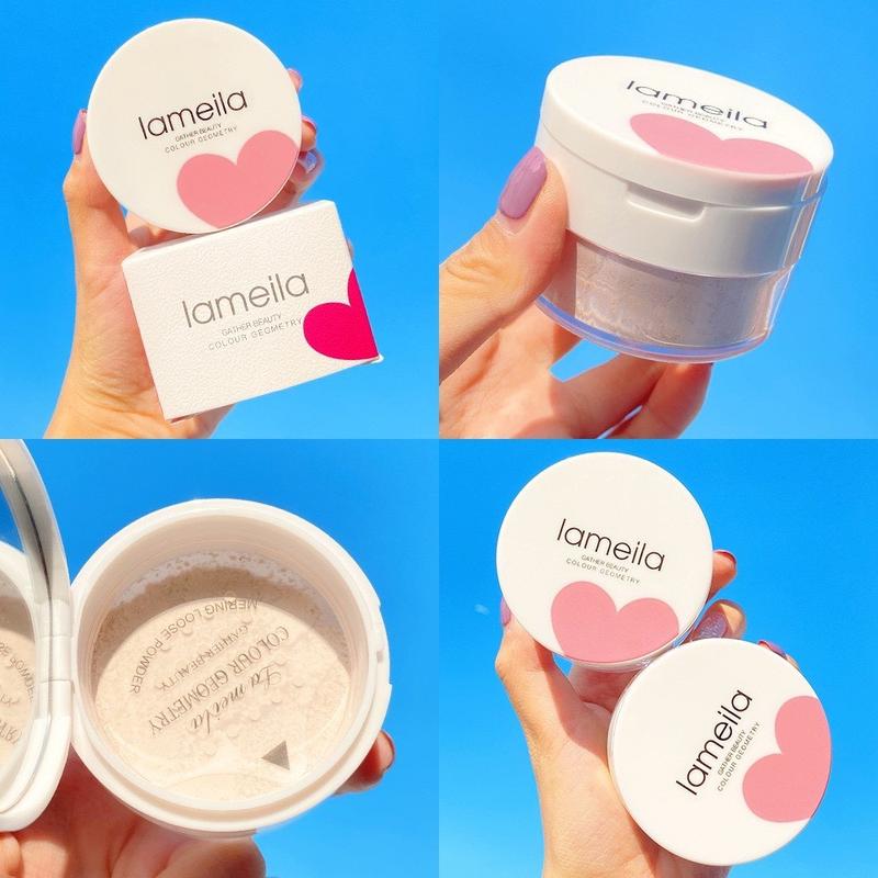 Phấn Phủ Dạng Bột Kiềm Dầu Lameila Trái Tim Không Thấm Nước Che Khuyết Điểm Cosmetic Nữ Trang Điểm Mỹ Phẩm Women