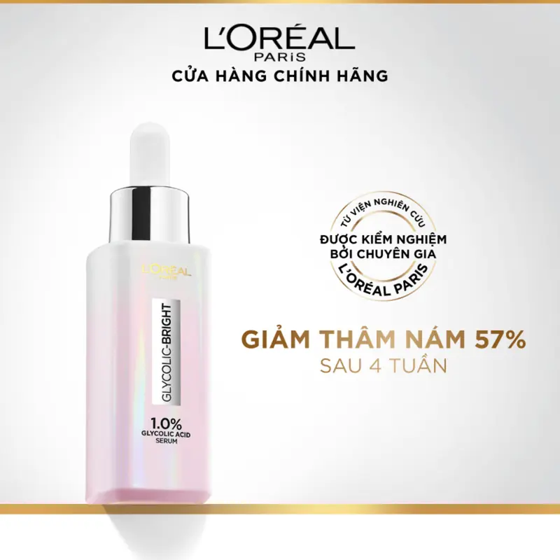 Bộ 2 Serum sáng da tức thì L'Oreal Paris Glycolic Bright Instant Glowing Serum 1.0% Glycolic Acid 30mlx2 4