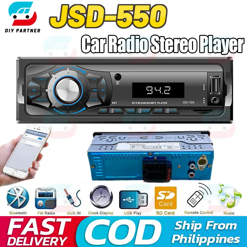 JSD520 Upgrade JSD550 12V 1Din Car Radio MP3 Player 60Wx4 Bluetooth Sterio FM Audio Digital Audio