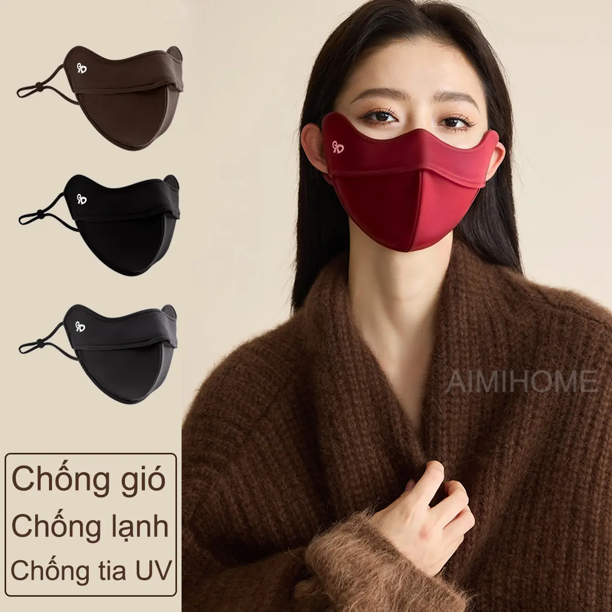Khẩu trang giữ ấm cho nam nữ, thiết kế đẹp, chống gió và chống lạnh, che phủ toàn mặt, chống tia UV, mẫu mới mùa thu đông 2024  Phụ Kiện
