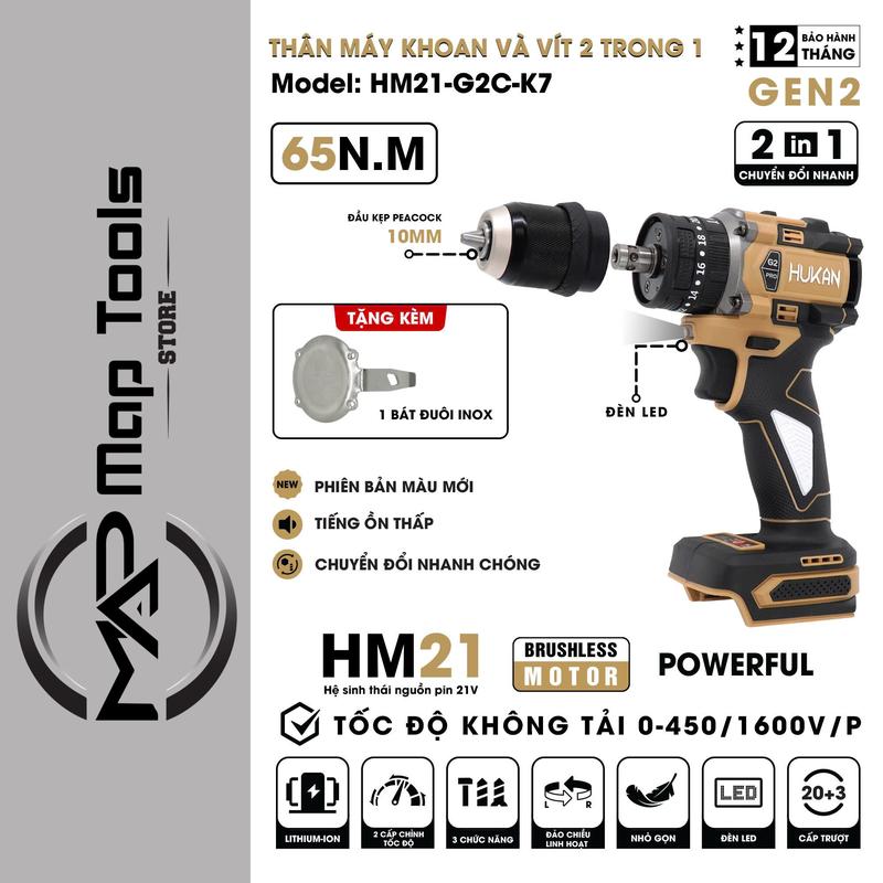 HUKAN Thân Máy Khoan 10mm HmM21-G2C-K7 3 Chức Năng Động Cơ Không ...