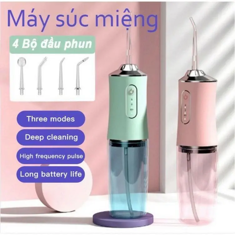 Máy tăm nước vệ sinh răng miệng cực sạch công nghệ Châu Âu - Máy Tăm nước siêu sạch Oral Irrigator kèm 4 đầu phun Nữ Women 6