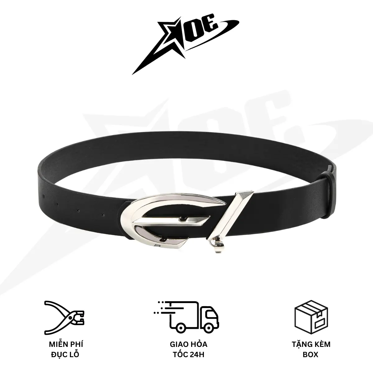 AOE STUDIO - Thắt lưng nam nữ da PU FLYERREER dây nịt cao cấp logo E phong cách Y2K