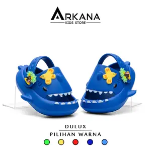 Dulux Series Sandal Anak Laki-laki 1-3 Tahun Model Baby Shark Lucu - ARKANA Bayi  Selop  Unisex imut tan hijau