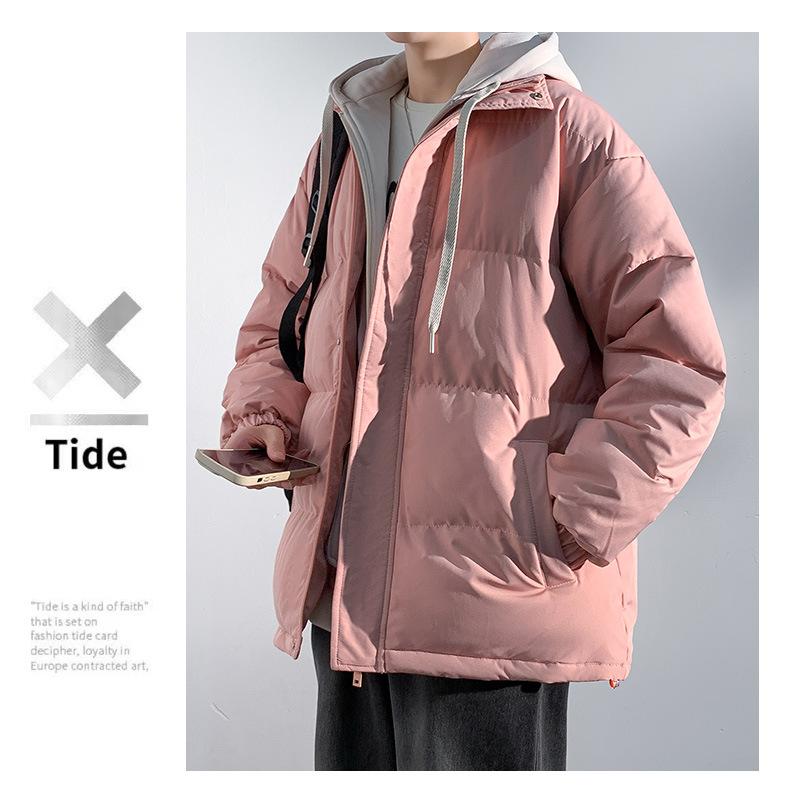 Product Introduction of 2025 Autumn and Winter New Couple's Cotton-Padded Coat Men's False Two Pieces Casual Jacket Loose Detachable Hooded plus Size Women's Bread Coat 29
