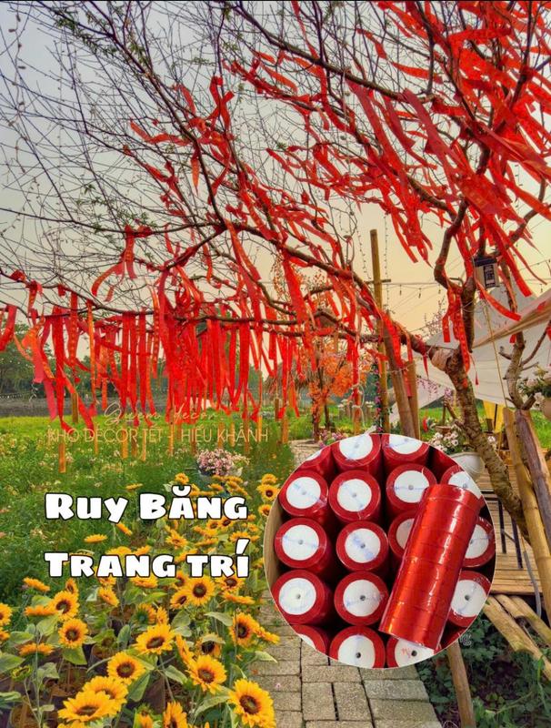 Ruy băng làm dây treo trang trí Trung Thu, Tết, Lễ Hội, Trang Trí sân vườn, hàng quán, nhà cửa