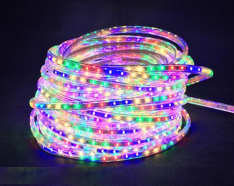 Dây đèn led nháy đuổi 7 màu bọc plastic 10M ,20M, 30M,50M trang trí ngoài trời, trong nhà chống nước