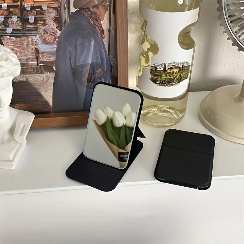 Portable Makeup Mirror, 1 Set Handheld Mirror, Foldable Mirror for Women & Men, Makeup Tools for Home and Travel 4
