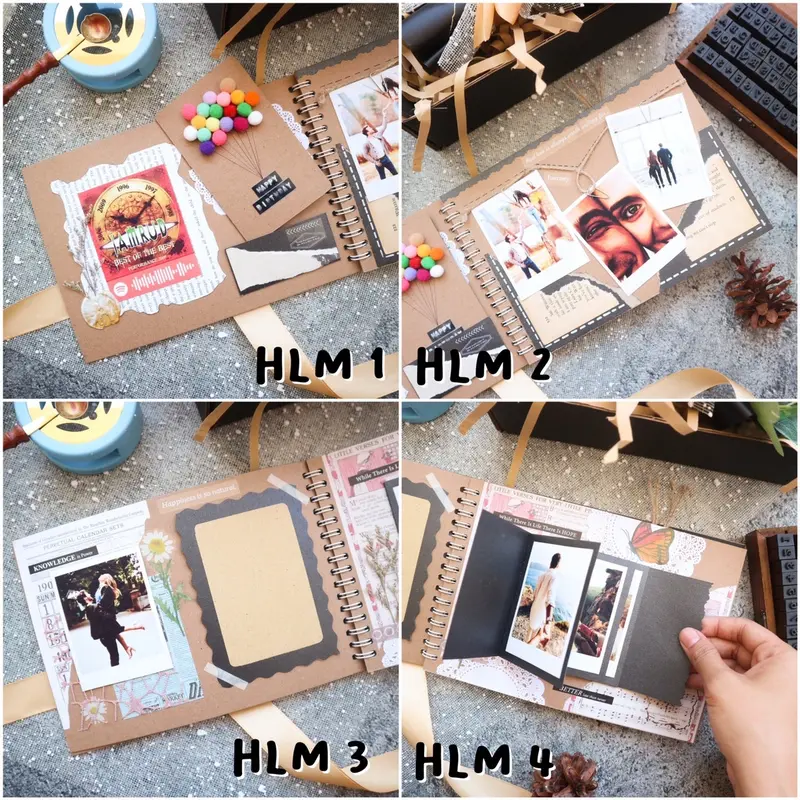 SCRAPBOOK ALBUM CUSTOM FOTO SUDAH DENGAN DEKORASI / HADIAH ULANG TAHUN / HADIAH ANNIVERSARY /HADIAH PERPISAHAN / HADIAH UNTUK BESTIE 3