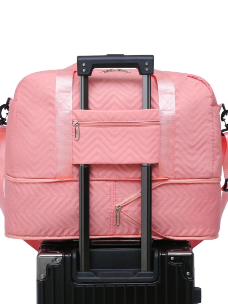Product Introduction of Unisex Weekend Travel Bag with Waterproof Shoe Compartment, Stylish Large Capacity Tote for Business Trips & Gym Essentials, Multi-functional Duffle Bag for Suitcases 6