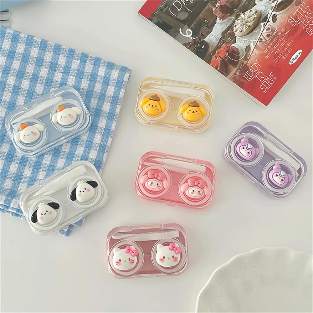 Sanrio Hello Kitty Contact Lens Case Lovely Travel Kit Pocket Mini Contact Lens Case Travel Kit Easy Carry Lenses Box Container