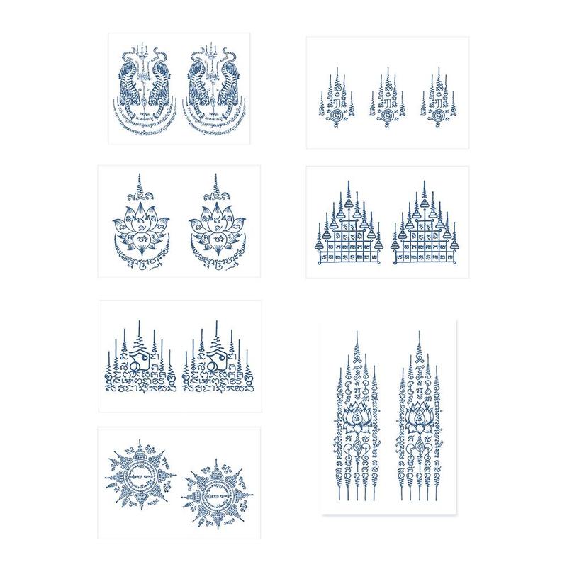 Product Introduction of SemiPermanent Thailand Tattoo Waterproof Spike Juice Herbal Stickers with Star Scripture Buddha B1Z5 34