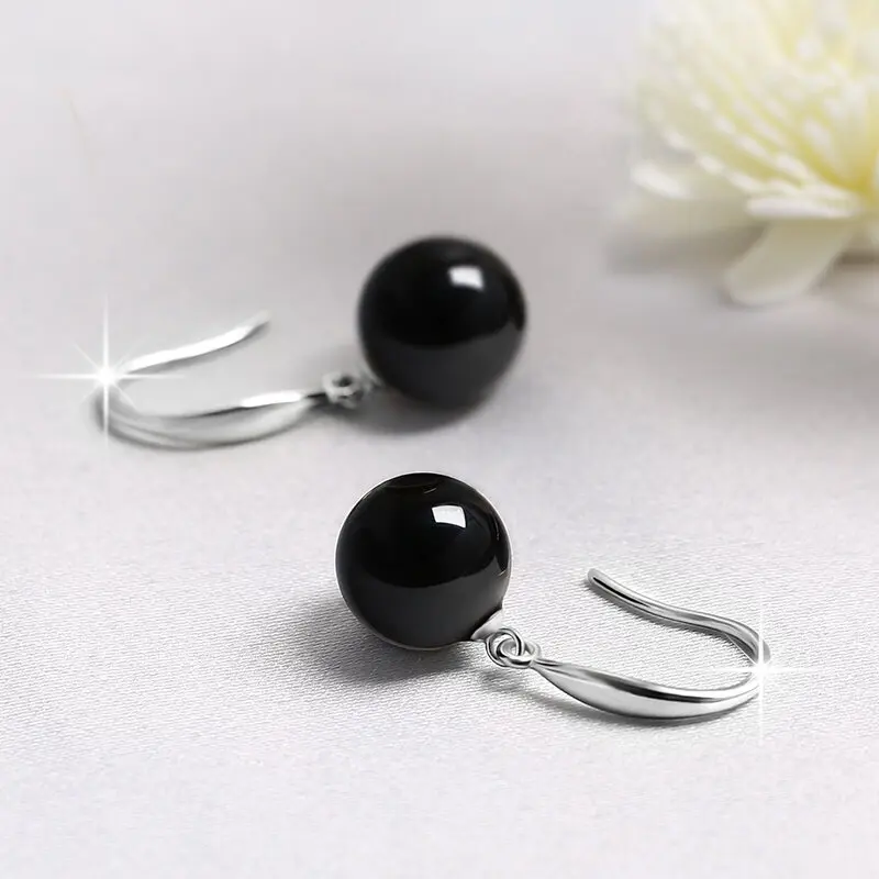 Bông Tai Thả Bạc Sterling, Thiết Kế Ngọc Bích Và Abalone, Chống Dị Ứng, Móc, Phong Cách Cổ Điển Cao Cấp, Trang Phục Hàng Ngày, Thời Trang Tươi Mới, Trang Sức Nữ, 999 0