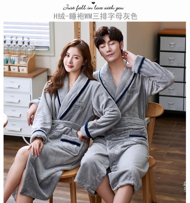 Product Introduction of Váy Ngủ vải nỉ, Phong Cách Cặp Đôi, Dành Cho Nam Và Nữ, Thích Hợp Cho Mùa Thu Và Mùa Đông, Ấm Áp Và Nhồi Bông, Áo Choàng Tắm Dài, Làm Bằng Lông Cừu San Hô, Trang Phục Đi Ngủ Ngọt Ngào Women Top 18