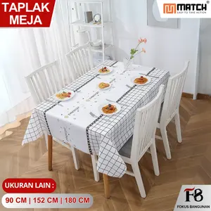 Taplak Meja Anti Air Motif Kotak-Kotak Taplak Meja Makan Bahan Peva Match 2980