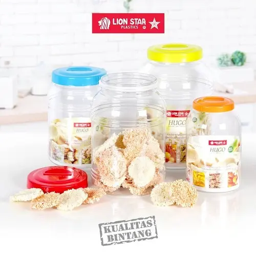 BISA BAYAR DIRUMAH !! - Toples kerupuk 4L lion star PP-31 Hugo Round Jar 101 (4 Litre) kedap udara 2