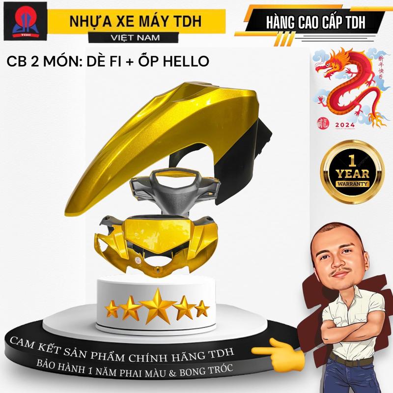 Thành DH Combo Dè Fi + Ốp Bợ Hello Cao Cấp Chính Hãng TDH - Nhựa Xe Máy Sirius 110 & 50 - Bộ Đầu Heellop Gáiy Bao Khít Cho SI 110 & 501 - Phụ Tùng Phụ Kiện